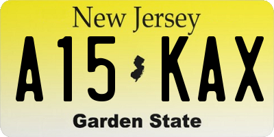 NJ license plate A15KAX