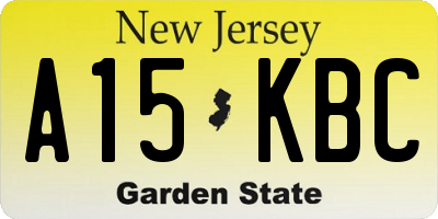 NJ license plate A15KBC