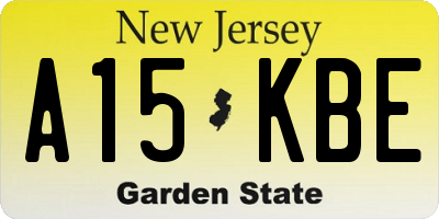 NJ license plate A15KBE