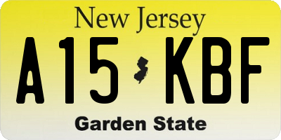 NJ license plate A15KBF