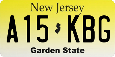 NJ license plate A15KBG