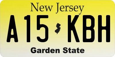 NJ license plate A15KBH
