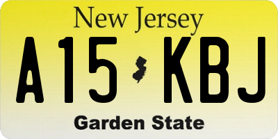 NJ license plate A15KBJ