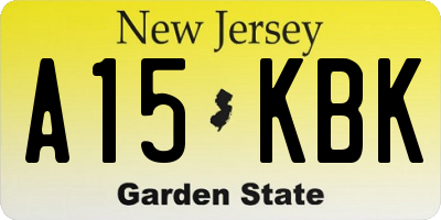 NJ license plate A15KBK