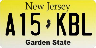NJ license plate A15KBL