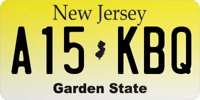NJ license plate A15KBQ