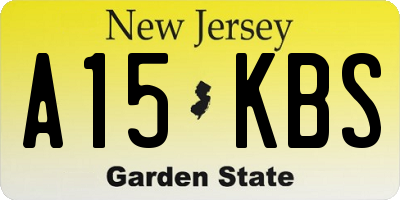 NJ license plate A15KBS