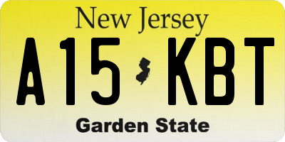 NJ license plate A15KBT