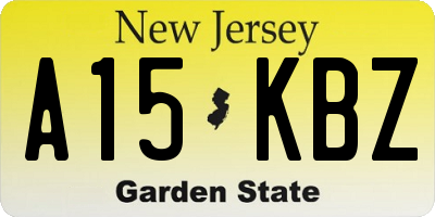 NJ license plate A15KBZ
