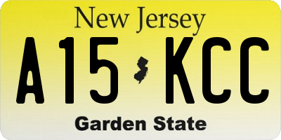 NJ license plate A15KCC