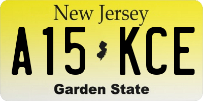 NJ license plate A15KCE