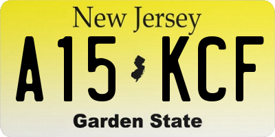 NJ license plate A15KCF