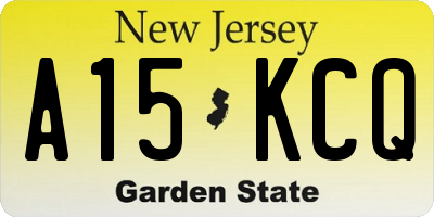 NJ license plate A15KCQ
