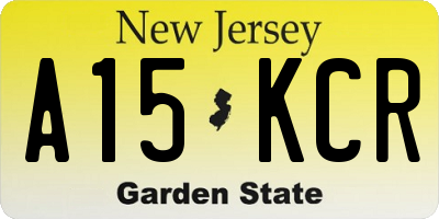 NJ license plate A15KCR