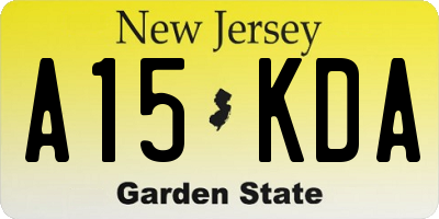 NJ license plate A15KDA