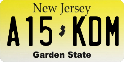 NJ license plate A15KDM