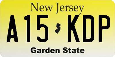 NJ license plate A15KDP