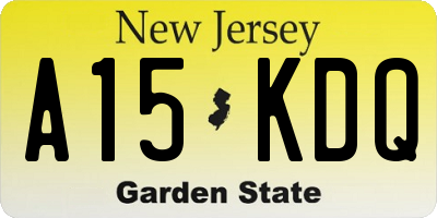 NJ license plate A15KDQ