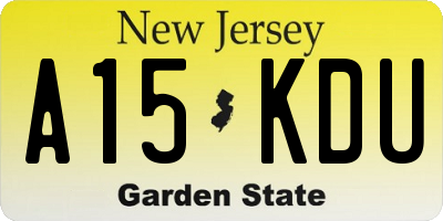 NJ license plate A15KDU