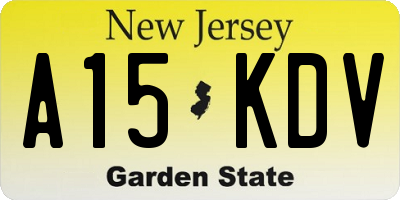 NJ license plate A15KDV