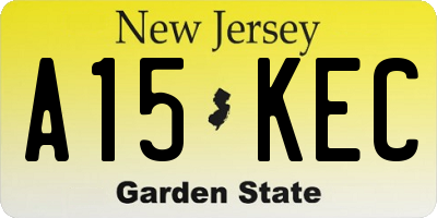 NJ license plate A15KEC