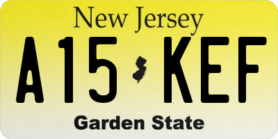 NJ license plate A15KEF