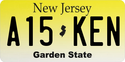 NJ license plate A15KEN