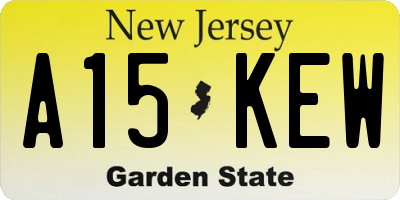 NJ license plate A15KEW