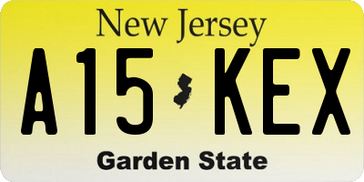 NJ license plate A15KEX