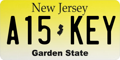 NJ license plate A15KEY