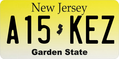 NJ license plate A15KEZ