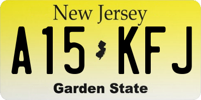 NJ license plate A15KFJ