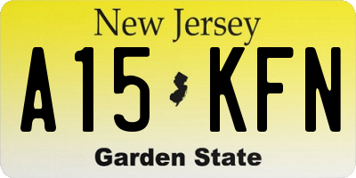 NJ license plate A15KFN