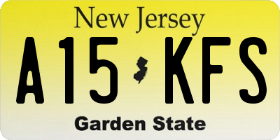 NJ license plate A15KFS