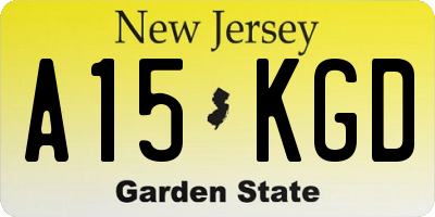 NJ license plate A15KGD