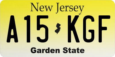 NJ license plate A15KGF