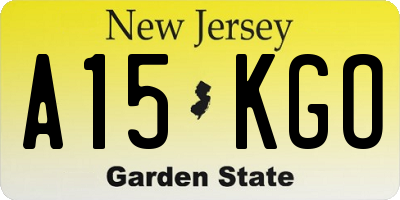 NJ license plate A15KGO