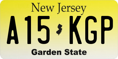 NJ license plate A15KGP