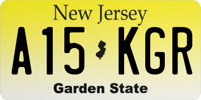 NJ license plate A15KGR