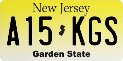 NJ license plate A15KGS
