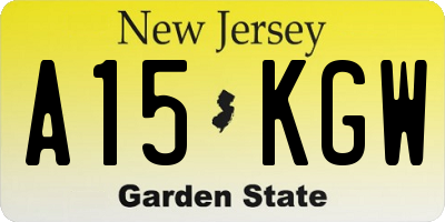 NJ license plate A15KGW