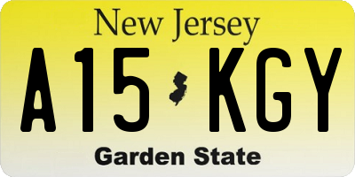 NJ license plate A15KGY