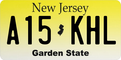 NJ license plate A15KHL