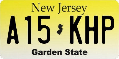 NJ license plate A15KHP