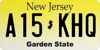 NJ license plate A15KHQ