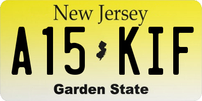 NJ license plate A15KIF