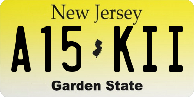 NJ license plate A15KII