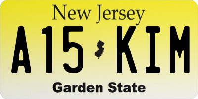 NJ license plate A15KIM