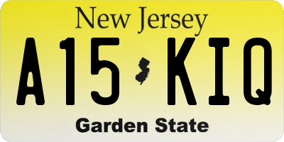 NJ license plate A15KIQ