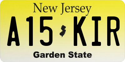 NJ license plate A15KIR